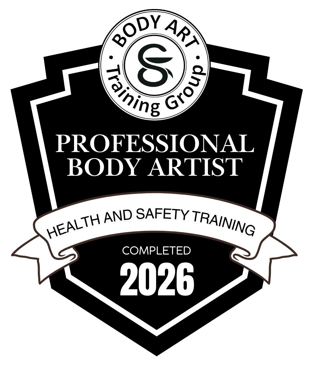 Body Art Training Group safety training badge.
